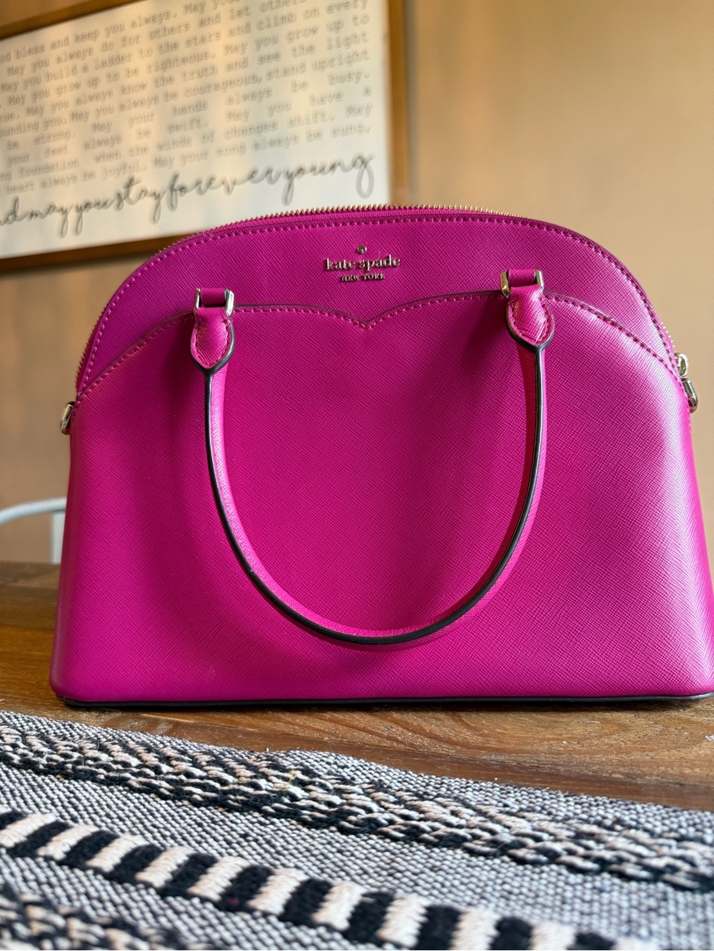 kate spade Bright Fuchsia Saffiano Dome Satchel